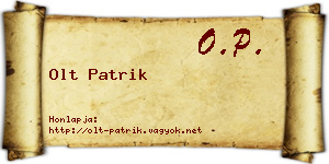 Olt Patrik névjegykártya